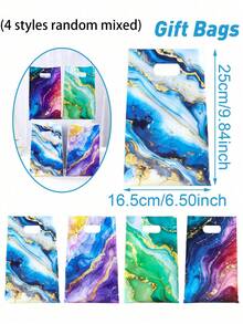 10/25/50个装星系主题礼品袋，太空派对用品，生日装饰，手提袋，收纳袋，宇宙主题派对回礼，大理石纹金箔手提袋，婴儿派对装饰，小型礼品袋，手提袋，婚礼派对用品，婚礼装饰，派对回礼袋 - 大理石 - 查看 5