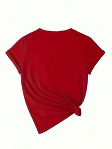 One Piece Of Stylish Women's Short-Sleeved T-Shirt, 100% Cotton, Printed With The Words "ARGENTINA EST 1816" And A Sun Design. Comfortable, Soft, And Breathable. Fashionable, Easy-To-Wear, Vintage, Cool, And Casual Tops, Suitable For Everyday Wear In Spring, Summer, And Autumn. Unisex Vintage Urban Style T-Shirt, Cotton, Short Sleeve, Round Neck, Breathable, Soft, And Versatile - 紅色 - 查看 2