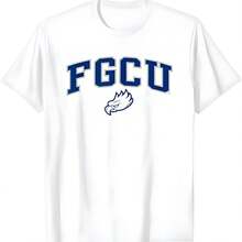Elite Authentics Florida Gulf Coast Eagless Arc Over Logo Camiseta - Unisex-Adults, Unisex - Manga corta - Cuello de tripulación - Moderno - Camiseta para fans de deportes - Blanco - Ver 1