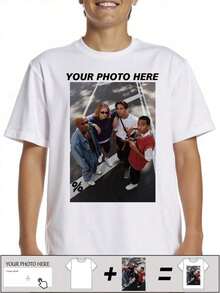 Camiseta personalizada con impresión de foto para niños adolescentes, personaliza con imágenes de familia/mascota/ídolo/amigo, ideal para deportes escolares, actividades al aire libre, reuniones familiares, regalos para mejor amigo, regalos sentimentales, vuelta al cole, fiestas, regalos sorpresa, regalos broma - Negro - Ver 7