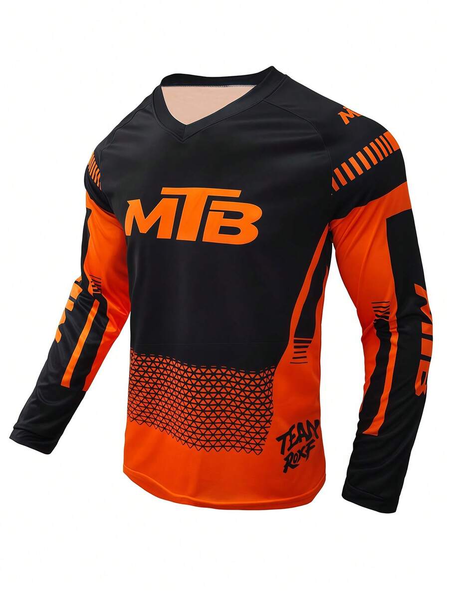 2026 New Men's Long Sleeve Mountain Bike Jersey, Off-Road Cycling Top, Suitable For Downhill Endurance Racing, BMX, Motorcycle Off-Road, Outdoor Cycling And Other Sports