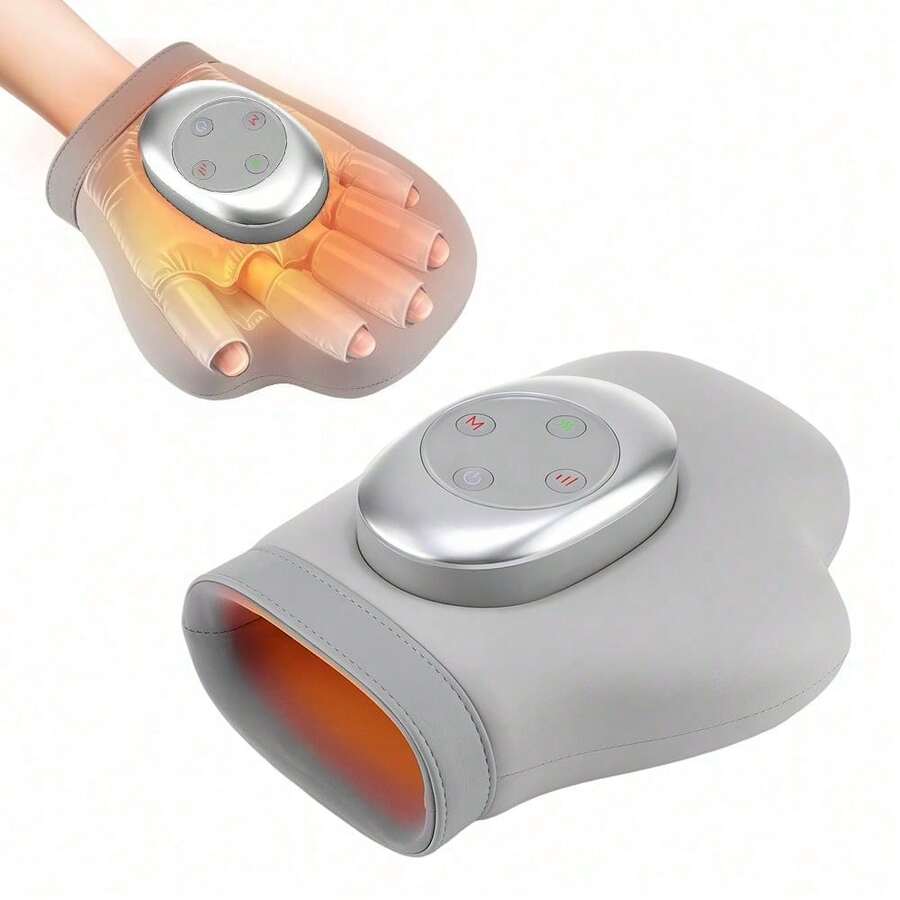 Hailicare Wireless Electric Hand Massager With Heating And Air Compression, 3 Modes, 3 Intensities, 3 Heating Levels, Suitable For Wrist, Finger And Palm Massage, Helps Relax Muscles - Light Grey - View 1