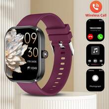 Nuevo Reloj Deportivo Inteligente con Pantalla de 2.01 Pulgadas para Hombres y Mujeres, Podómetro para Actividades al Aire Libre, Caras de Reloj Personalizables, Llamadas Inalámbricas, Conexión Inalámbrica de Aplicaciones, Múltiples Modos Deportivos, Control Remoto de Cámara, Música Inalámbrica - Perfecto para Regalos de Vacaciones. - Correa negra y burdeos - Ver 11