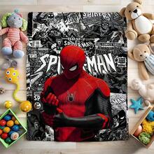 1pc S-Pider-Man Print Blanket,Retro Cartoon Style Throw Blanket,Cartoon Character Printed Blanket,All-Season Universal Nap Blanket,Character Home Decor Blanket,Modern Fashion Gift Suitable For Home Bedroom Bed Sofa Office Lunch Break Cover Picnic Blanket - Nhiều màu - Xem 3
