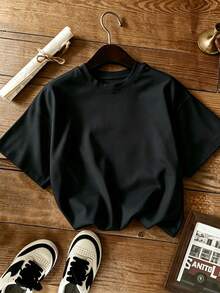 Women's T-Shirts: Vintage Y2K Hip-Hop Style T-Shirt With "STRIKE" Print On The Back - Crop Top, Crew Neck, Urban Style T-Shirt In White/Purple/Black. | Suitable For Spring And Summer Casual Wear, Machine Washable, Urban Fashion, Casual Blouses For Women. - 黑色 - 查看 6