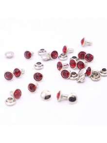 100 piezas de 6 mm de remaches de cristal de color, remaches de cristal de latón, utilizados para manualidades de cuero DIY, ropa, sombreros, carteras, zapatos, bolsos, bolsos de mano, cinturones, collares de perro, decoraciones - 100 unidades - Ver 11