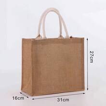 1pc Customized Name Canvas Tote Bag, Personalized Linen Bridesmaid Bag, Bohemian Style Wedding Handbag, Suitable For Wedding Vacation, Unique Gift For Friends And Bridesmaids - Multicolor - View 7