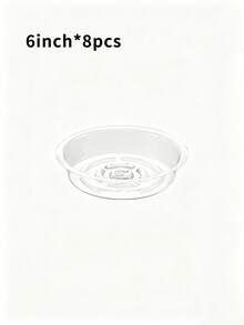 4/8pcs 6", 8", 10" Transparent Plastic Plant Saucers, Indoor Outdoor Garden Drip Trays - Transparent - View 9