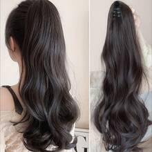 Braided Ponytail Women, Small Claw Clip High Ponytail, Curly Ponytail, Naturally Voluminous Long Hair Accessory - Màu nâu tối - Xem 1