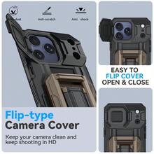 适用于 13 Pro、14、15 Plus、16、17 Pro Max 的钱包式手机壳 [可容纳 3-4 张卡片] [带支架功能] [全面保护摄像头] [军规级防护] 防震坚固手机壳，兼容 13 Pro、14、15 Plus、16、17 Pro Max 和 Air，黑色 - 棕色 - 查看 6
