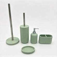 Minimalist Resin Toothbrush Holder & Toothpaste Rack, Creative Bathroom Organizer, Home Living Room Storage Box - Mint Green - View 2