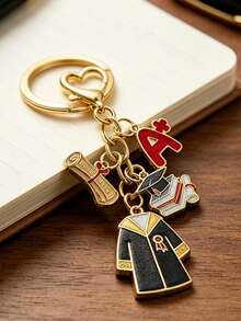 Juego de regalo de llavero para la temporada de graduación 2026, incluye tarjeta de agradecimiento y bolsa con cordón, insignia de sombrero y pergamino, llavero conmemorativo de graduación, llavero de graduación unisex, premio de juego de fiesta de graduación, pequeño regalo de fiesta de regreso a clases, decoración de mesa de fiesta de graduación, llavero de reunión de clase de graduación, pequeño regalo de clase de graduación, regalo para ella/él, regalo esencial de regreso a clases para estudiantes - Multicolor - Ver 7