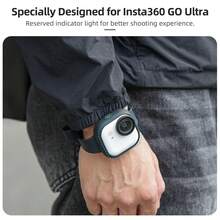 1個適用於 Insta360 GO Ultra 的超輕量束帶與矽膠保護套，多功能掌心腕帶、自行車束帶、背包夾、小/中號貓咪相機項圈，Insta360 GO Ultra 配件，黑色或白色可選，運動旅行 Vlogging 配件 | 操作簡單 | 輕巧便攜 | 相機全面保護 | 必備旅行攝影配件 | 可調節 - 查看 5