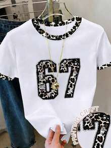 Camiseta estampada de mujer con cuello redondo y lazo con estampado de fresa - Multicolor - Ver 5
