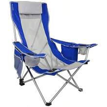 Kijaro Beach Sling Chair with Cooler Pocket - Various Fun Colors and Patterns - Perfect Beach Folding Chair and Camping Chair - Includes a Detachable Pillow - Azul de las Maldivas - Ver 2