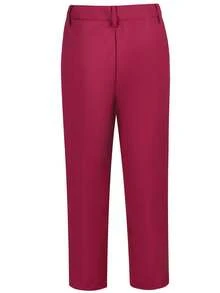 Boys' Formal Flat Front School Uniform Pants, Burgundy, Age 4-16 - Burgundy - View 3