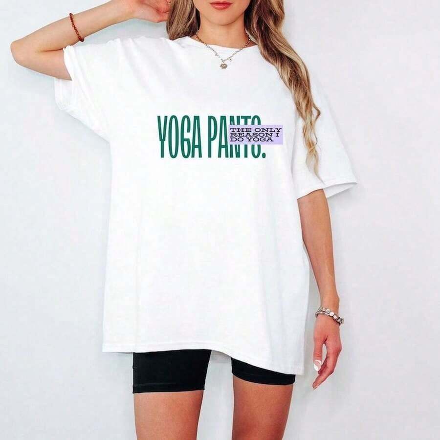 This Simple And Versatile T-Shirt Features A Modern Yoga Print Design And Comes In Stylish Options As A Yoga Top Or Gift Tee. It Has A Soft And Comfortable Texture And Is Suitable For All Body Types; Unisex. The Fabric Is Durable And Can Easily Withstand Various Patterns, Offering A Soft Feel And Long-Lasting Wear. Lightweight And Breathable, It's Perfect For Women, Fall Wear, Holiday Outfits, Or Halloween Costumes. Made From Pure Cotton. - 白色 - 查看 1