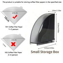 1pc Coffee Filter Paper Holder With Lid, Filter Paper Storage Box, Dust-Proof And Moisture-Proof, Coffee Station Organizer Rack, Suitable For Bar/Home/Office - Black - View 9