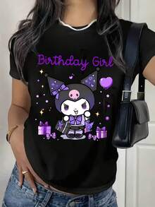 This Is A Birthday T-Shirt, Specially Designed For Cartoon Characters And Their Friends. It's Perfect For Spring And Summer And Is Suitable For Teens And Women. It Makes A Lovely Birthday Party Gift, Suitable For Both Men And Women. | Exquisite Design | Loose And Comfortable Fit | Easy To Match | - White - View 7