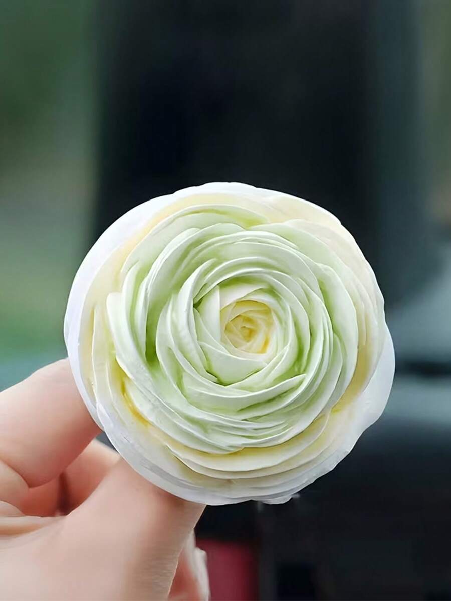 1個 3D 雛菊與毛茛形狀矽膠蠟燭模具,蠟熔模,石膏模 - A-白色 - 查看 1