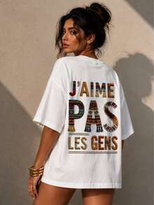 تيشيرت مطبوع عليه نقش  "J'AIME PAS LES GENS"، قطن 100%، تيشيرت فضفاض للنساء، ملابس صيفية، بلوزات صيفية بمقاسات كبيرة، سلسلة محاربي الكيبوب، بلوزات قطنية خالصة، ملابس نسائية، ملابس صيفية نسائية، ملابس محبوكة، ملابس حفلات، ملابس نسائية بمقاسات كبيرة، بلوزات فضفاضة برقبة دائرية بمقاسات كبيرة، ملابس للصديقات المقربات، ملابس عطلات، ملابس رياضية كاجوال، بلوزات أنيقة، ملابس رياضية نسائية، ملابس نسائية علوية، ملابس نسائية ترويجية، تصميم للجنسين، ملابس مراهقات، تيشيرتات أساسية، ملابس صيفية نسائية، ناعم ومريح، مناسب للصيف، الربيع، الشتاء، عيد الفصح، الحفلات، الشواطئ، حفلات الزفاف، التخرج، أنيق، كاجوال، عطلات، رياضة، رسمي، الألفية، أعمال، ترتر، شرابات، كشكشة، نقاط بولكا، أزهار، نقوش، نقش جلد النمر - أبيض - مشاهدة 4