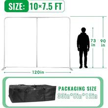 5x10 FT Double-Sided Tension Fabric Backdrop Stand Portable Aluminum Frame Trade Shows, Weddings Events (Frame Only) - .5*10 Ft Stand Only - View 3