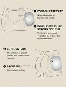 1 Piece Women's Seamless High Waist Shaping Shorts, Tummy Control Shapewear Underwear, Tight Shorts, Waist Trainer, Butt Pads, Shaping Pants - 黑色 - 查看 6