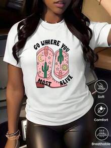 Camiseta de cuello redondo y mangas cortas de ropa fashion, fabricada en México, para la temporada primavera-verano 2025. Con un estampado de dibujos animados, es un modelo para parejas, adecuado tanto para uso interior como exterior, ideal para el estilo de oficina y casual, diseñado para hombres y mujeres, se vende como una pieza individual.--100% algodón, corte holgado. - Blanco - Ver 7