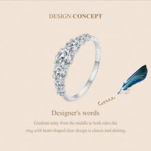 BAMOER Nhẫn Moissanite Bạc Sterling 925 Lấp Lánh, Nhẫn Cưới Cắt Kim Cương Tròn Lấp Lánh, Trang Sức Thay Thế Kim Cương Lấp Lánh, Nhẫn Cưới Sang Trọng - Bạc - Xem 8