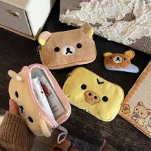 Cute Rilakkuma Anime Coin Purse Cartoon Makeup Organizer Storage Bag Kawaii Bear Plush Bag Cosmetic Bags Girls Toys Gifts - 01 - Xem 4