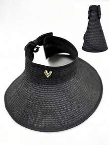 Mũ rơm gấp gọn, mũ rộng vành che nắng với nơ trang trí dễ thương, mũ polyester đa năng phong cách bohemian thanh lịch dành cho hoạt động ngoài trời, đi biển, mùa xuân/hè, kỳ nghỉ, du lịch. - Mũ rơm - Xem 32