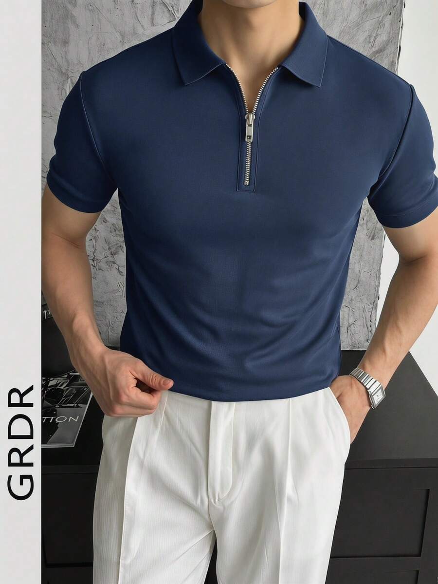 GRDR 男士时尚纯色 Polo 衫 | 精致设计 | 夏季必备 | 易于搭配 | 展现您的风格
