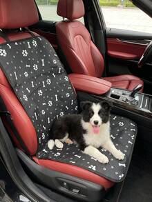Alfombrilla para mascota de doble capa resistente al desgaste con patrón de tela Oxford para asiento de pasajero de coche - Multicolor - Ver 3
