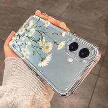 1pc Minimalist Fresh Daisy Flower Transparent Soft Phone Case - Multicolor - View 4