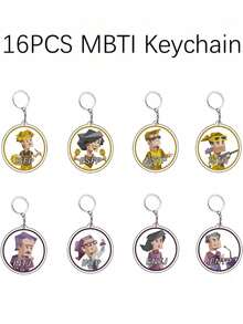 Mbti Keychain MBTI 16 Personalized Goods Acrylic Keychain School Bag Strap Accessory Character Gift Cute Keychain - Multicolor - View 2