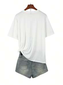 Camiseta de mujer para primavera y verano - Blanco - Ver 4
