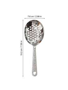 1PC/2pcs Stainless Steel Patterned Buffet Spoon, Slotted Spoon, Rice Spoon, Party/Banquet/Buffet, Dishwasher - Silver - View 8