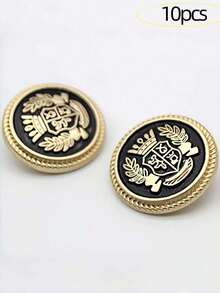 10pcs Rose Gold Metal Crown Pattern Buttons, Retro British Style Sewing Buttons For Coats And Garments - 10pcs - View 17
