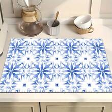 1pc Retro Pattern Retro Printed Absorbent Dish Drying Mat, Home Decor, Suitable For Espresso Machine Countertop, Sink Drain Mat, Soft Faucet Pad, Bathroom Cup Mat, Kitchen & Bathroom Accessories - Multicolor - View 2