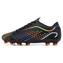 Sepatu Sepak Bola Outdoor Wanita Warna Polos, Bahan Poliester, Sepatu Olahraga Outdoor Ringan untuk Semua Musim - Hitam - View 8