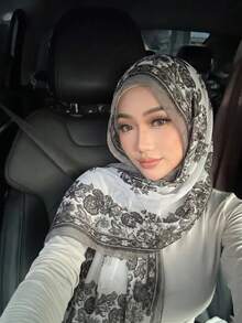 1 chiếc khăn trùm đầu chiffon in họa tiết Paisley, khăn trùm đầu hoa văn thanh lịch phù hợp để mặc hàng ngày, áo Abaya. - Nhiều màu - Xem 3
