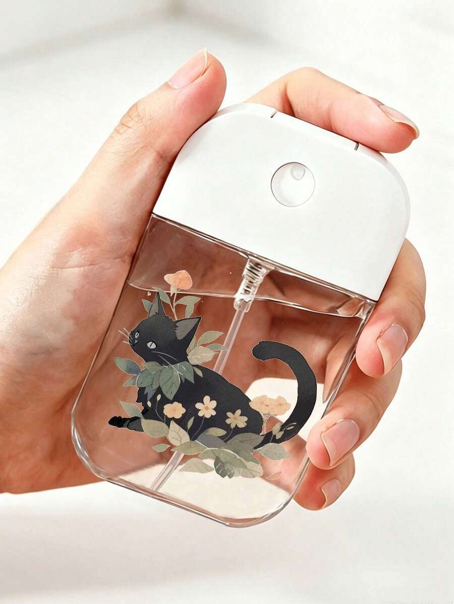可爱猫咪图案喷雾瓶,透明无香便携旅行喷雾器,适用于面部、植物、家居,经久耐用且时尚,可重复灌装,防漏喷雾瓶,旅行必备 - 彩色 - 查看 1
