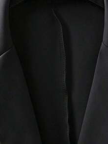 Clasi Blazer casual de mujer con puños a rayas y cuello desgastado - Negro - Ver 4