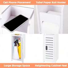 Armario para Papel higiénico, Armario pequeño para baño con Puertas y estantes, Delgado para baño Espacios pequeños Esquina Suelo - Blanco - Ver 6