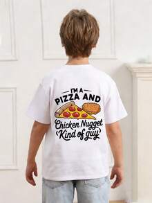 Tween Boy-Cartoon Print T-Shirt, Suitable For Girls' Daily Wear, Girls' Spring/Summer Casual Versatile Top - White - View 3