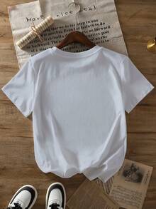 Short-Sleeved Summer T-Shirt In The Same Style, Printed Fashion For Ladies, Large - Red - View 11