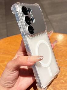 Luxury Matte Transparent Detachable Lens Phone Case Compatible With Samsung Galaxy S26Ultra S26Plus S25Ultra S24Ultra S25 S24 Plus Support Wireless Charging Camera Protect Back Cover - White - View 5