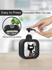 Bình đựng xà phòng dưỡng ẩm hình mèo đen - Bình đựng xà phòng dễ thương, thích hợp cho phòng tắm và bồn rửa nhà bếp, lý tưởng cho lễ Halloween và sử dụng hàng ngày. Bơm xà phòng lỏng, bình đựng xà phòng bồn rửa nhà bếp, chai bơm xà phòng, trang trí màu đen, phụ kiện phòng tắm độc đáo, thiết kế hình mèo đen, công thức lâu trôi, món quà tuyệt vời cho chủ nhà và người yêu mèo. - Nhiều màu - Xem 7