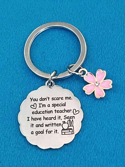 Zinc Alloy Sakura Design Special Education Teacher's Day Keychain, Casual Party Cute Street Elegant Gift For Teachers, Back To School And Graduation Season