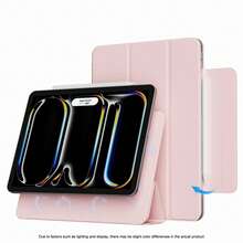 強磁吸附超薄三折式直立保護殼，適用 iPad Pro 13 吋 M5 M4 2026、Air 11 M2、10.9、Air 第 5 代、第 10 代、第 11 代、A16 2025、M3、Air 13，支援 Pencil Pro 與 Pencil - 粉色 - 查看 10